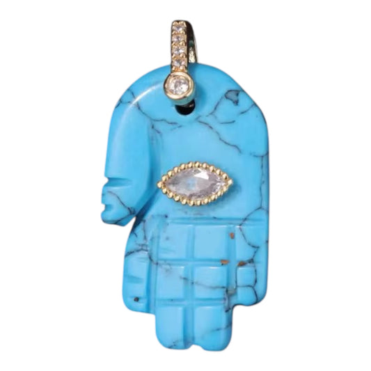 Collana “LÙMINA” – Mano di Fatima in Pietra Naturale